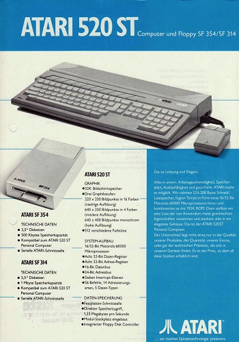 Atari SF314: Atari 520 ST Computer und Floppy