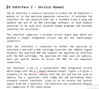 Sinclair ZX Interface 2: Service Manual