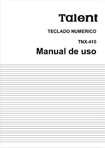 Talent TNX-410: Manual de Uso