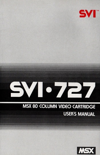 Spectravideo SVI-727: Users Manual