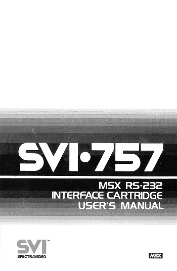 Spectravideo SVI-757: Users manual