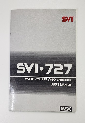 Spectravideo SVI-727: BI727001349 - Manual