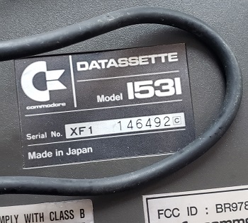 Commodore C1531: Serial - XF1146492C
