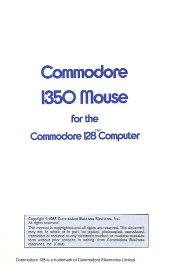 Commodore C1350: Commodore 1350 Mouse