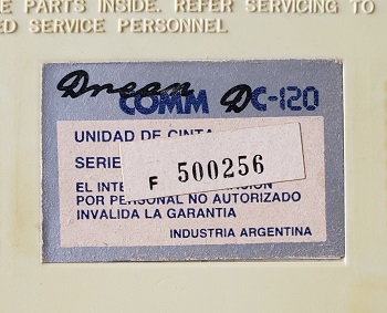 Drean Commodore Drean Comm DC-120: Etiqueta - F500256