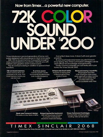 Timex Sinclair TS-2068: 72kB Color Sound Under 200