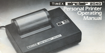 Timex Sinclair TS-2040: User Manual