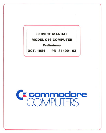 Commodore C16: Service Manual