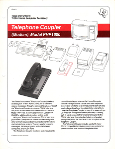 Texas Instruments PHP1600: Telephone Coupler