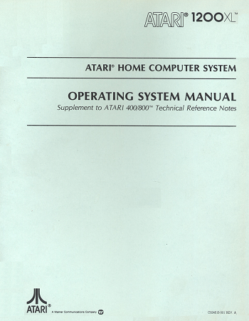 Atari 1200XL: Operating System Manual Supplement