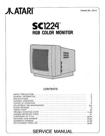 Atari SC1224: Service Manual