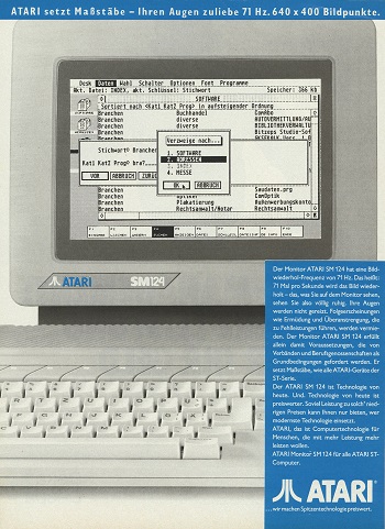 Atari SM124: Folleto